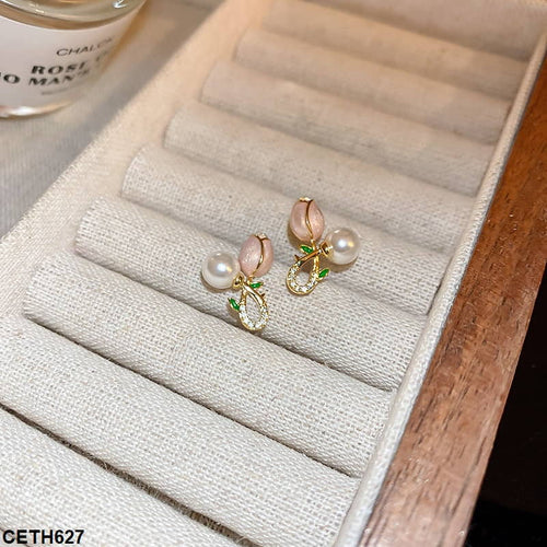 CETH627 LSH Rose Ear Tops Pair