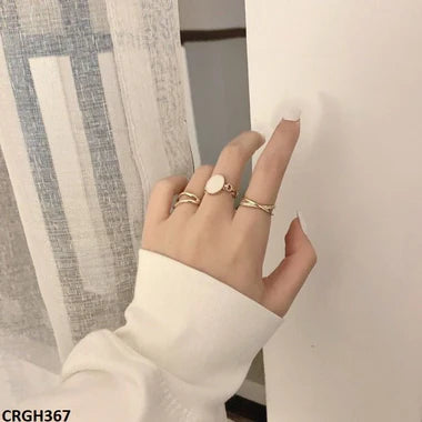 CRGH367 LSH 3 Painted Cuts Rings Adjustable