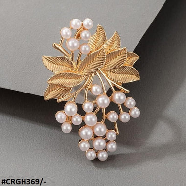 CRGH369 ZLX Leaf N Pearl Ring Adjustable
