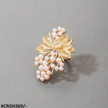 CRGH369 ZLX Leaf N Pearl Ring Adjustable