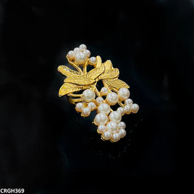CRGH369 ZLX Leaf N Pearl Ring Adjustable