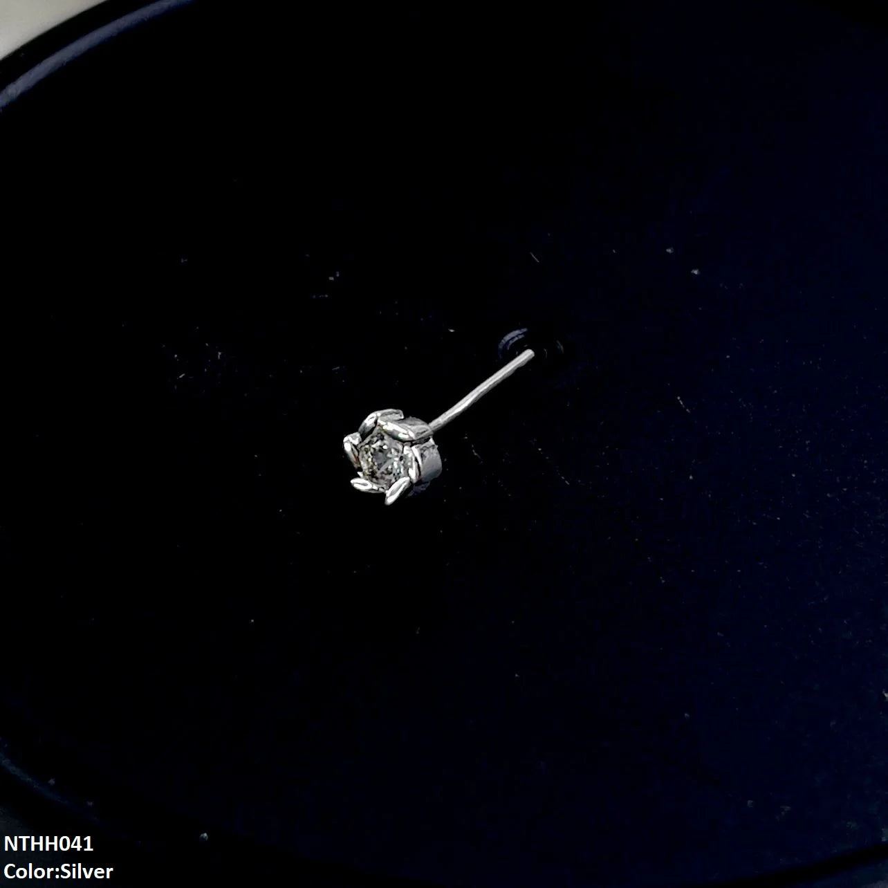 NTHH041 XYL Round Stone Nose Pin
