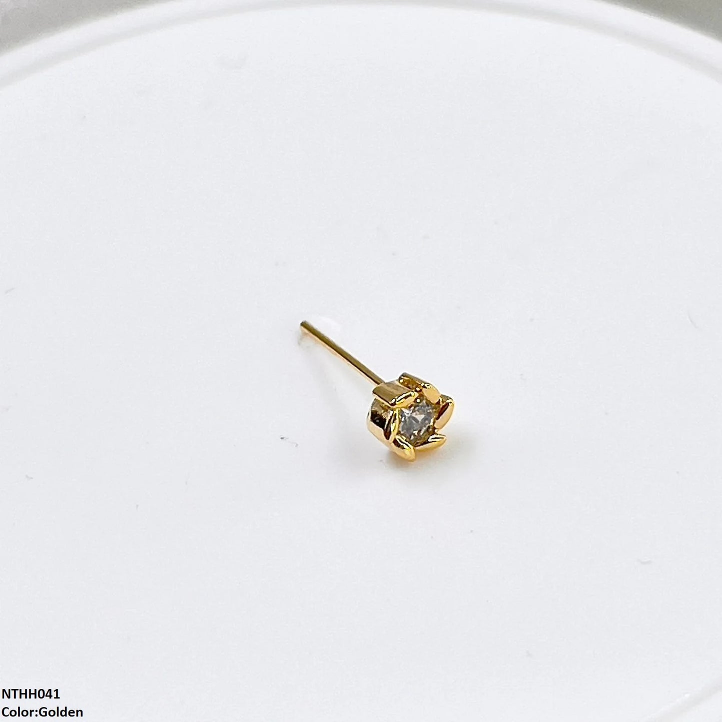 NTHH041 XYL Round Stone Nose Pin