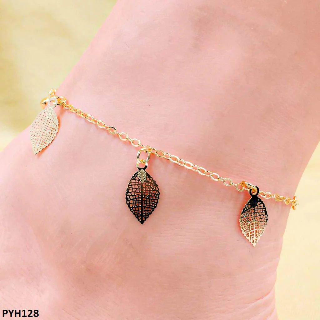PYH128 ALQ Leaf Foot Anklet