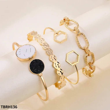 TBRH136 SGC Octagon Curb Chain Bracelet Set