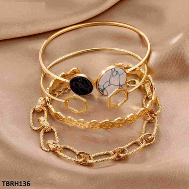 TBRH136 SGC Octagon Curb Chain Bracelet Set