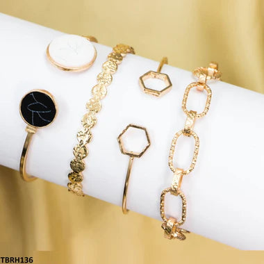 TBRH136 SGC Octagon Curb Chain Bracelet Set