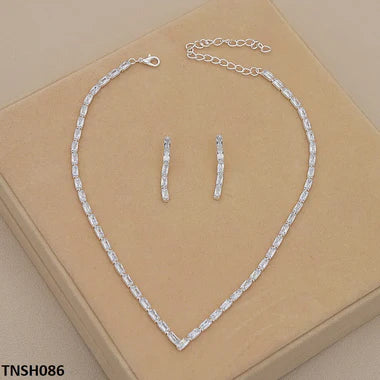 TNSH086 YBJ V-Baguette Necklace Set
