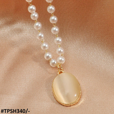 TPSH340 QWN Oval/Pearl Pendant