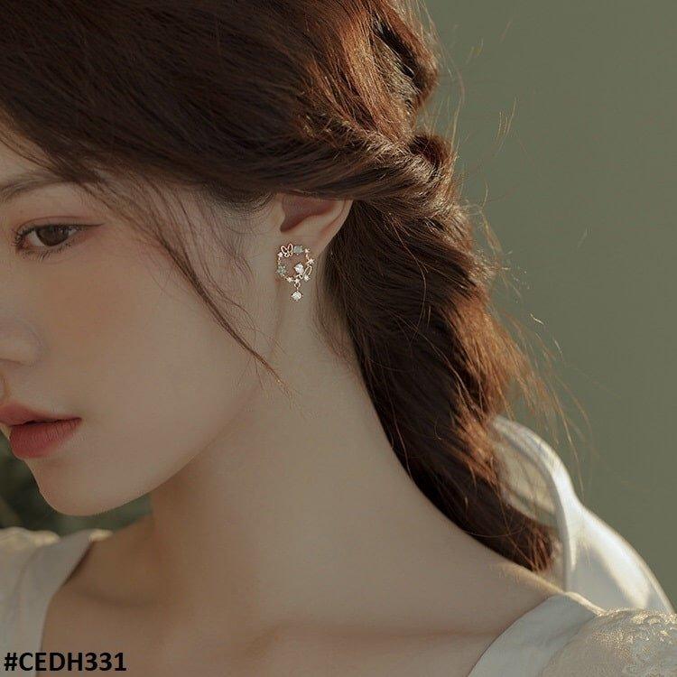 CEDH331 ZCD Flower/Butterfly Drop Earrings Pair