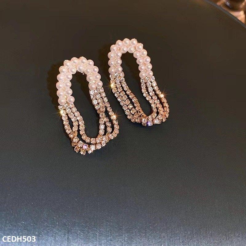 CEDH503 LSH Pearl Chain Drop Earrings Pair