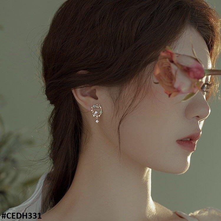 CEDH331 ZCD Flower/Butterfly Drop Earrings Pair