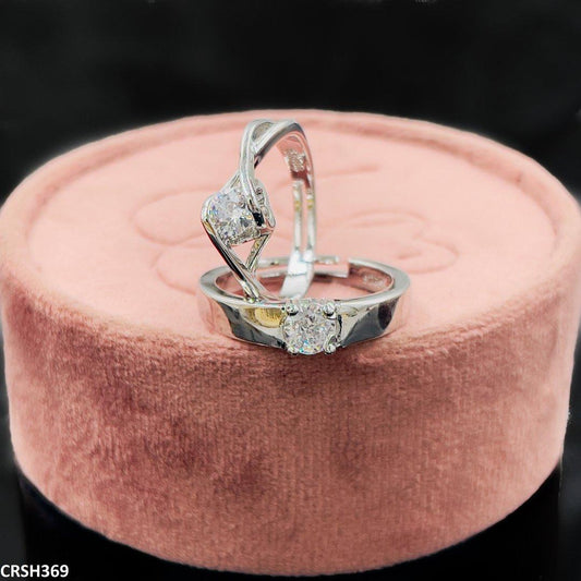 CRSH369 ZFQ Heart Couple Rings Adjustable