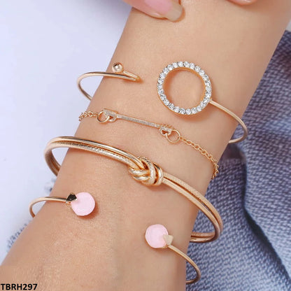 TBCH229 XSTBRH297 LQP Layer Knot D-Link 4 Hand Cuff & BraceletT Stones Chain Bracelet