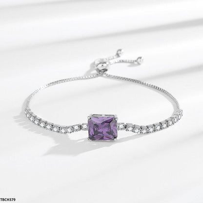 TBCH379 BLX Rectangle Purple tennis Bracelet