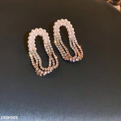 CEDH503 LSH Pearl Chain Drop Earrings Pair
